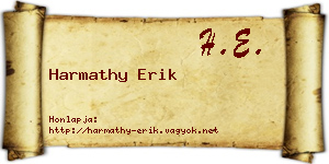 Harmathy Erik névjegykártya